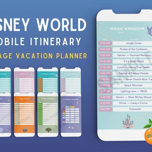 WDW Mobile Vacation Planner, WDW Orlando Digital Planner, wdw Park Planner, WDW Itinerary Planner Orlando Theme Park Planner Family Vacation