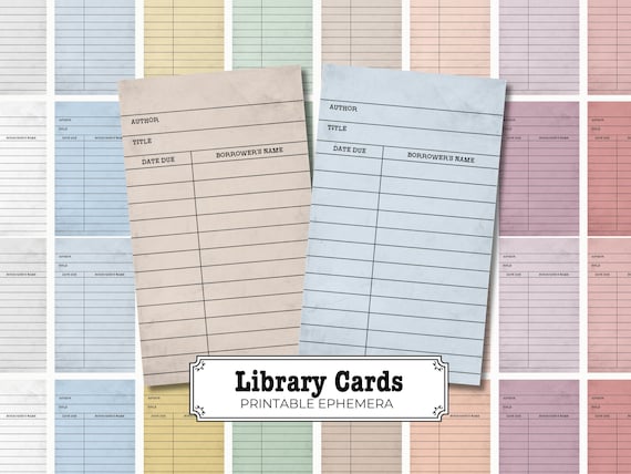 Vintage Library Cards | Printable Ephemera for Junk Journals (Digital Download)
