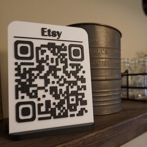 Personalized QR Code Display Stand | Minimalistic Design | Payment Method and Social Media Sign | Wifi Login  Sign