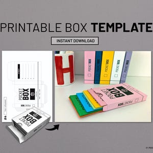 Pocket Box | Foldable Storage Box | Printable Booklet Organizer
