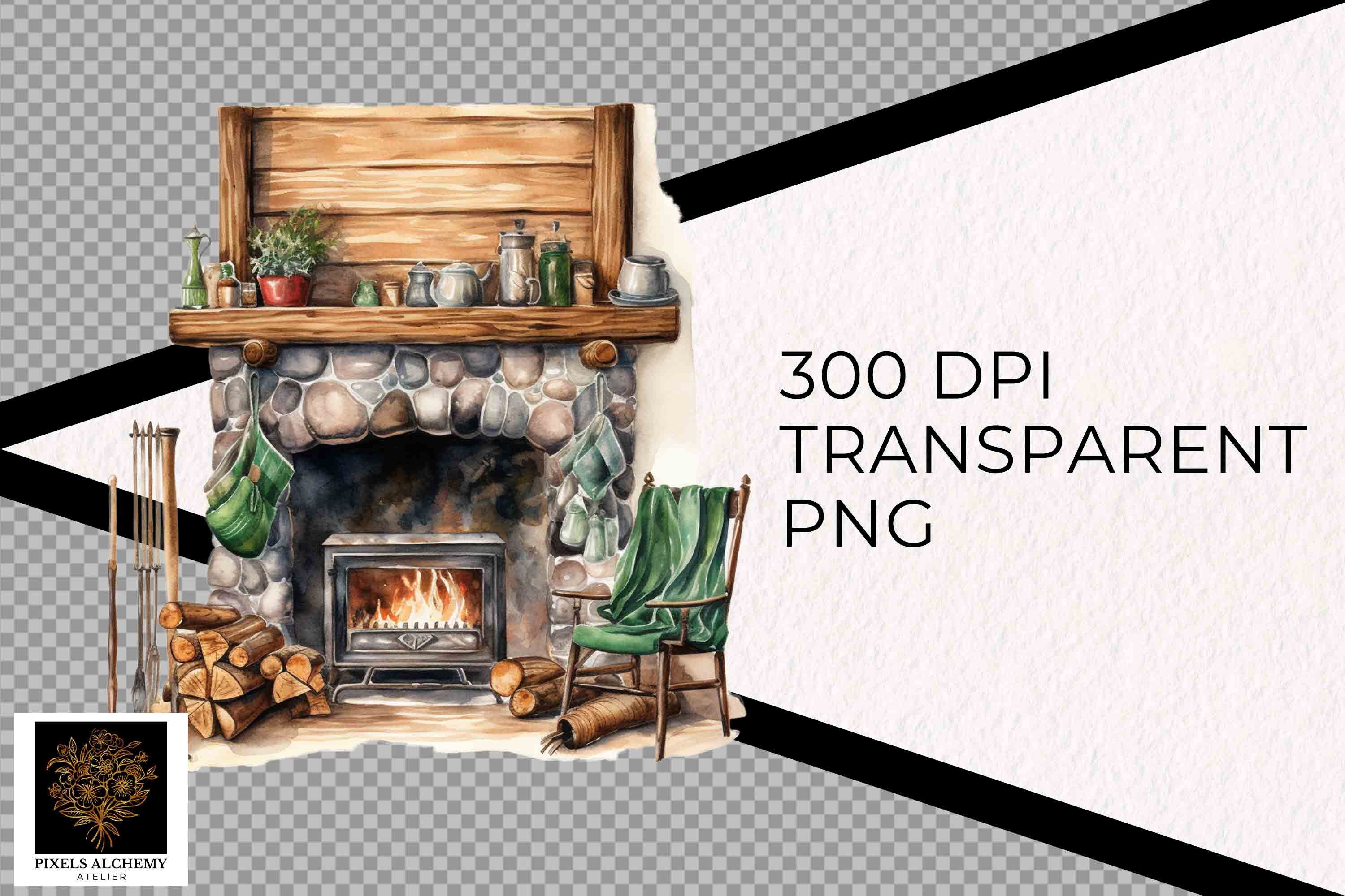 18 Cozy Rustic Cabin Fireplace Clipart, Transparent PNG, Free