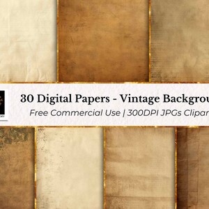 30 alte Vintage Digital Papiere Hintergrund, nahtlose Blumenmuster JPGs, Planer, Karten, Junk Journals, Scrapbooking, Muster Papier