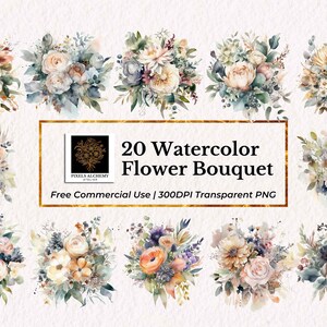 20 bloemboeket clipart, transparante png, gratis commercieel gebruik, planners, kaarten, ongewenste tijdschriften, scrapbooking, bruiloft clipart