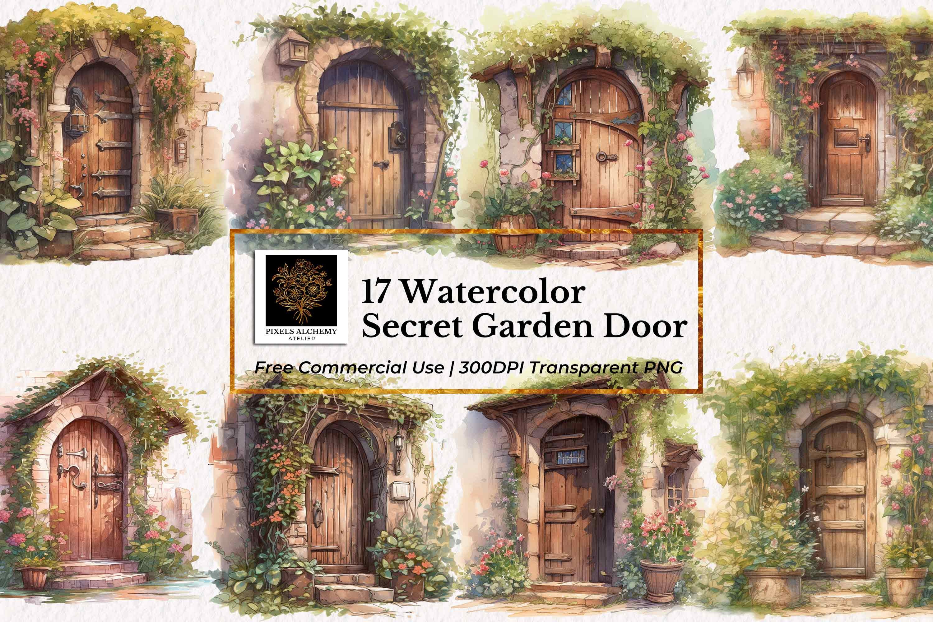 Secret Garden Door Drawing