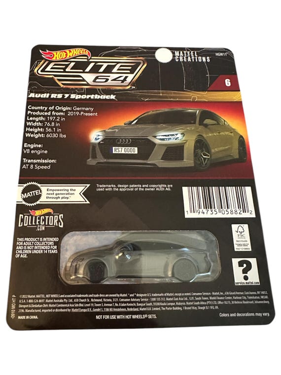 Hot Wheels Elite 64 Audi Rs7 HGW11 ELITE 64 AUDI RS7 SPORTBACK