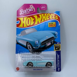 Hot Wheels Barbie the Movie 1956 Corvette Blue - Gift for collectors