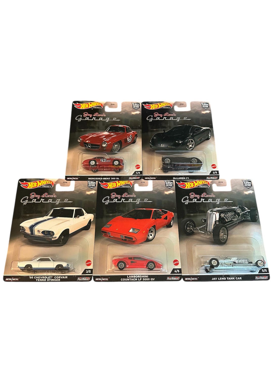 ホットウィール　プレミアム　カーカルチャー　ジェイレノガレージ ホットウィール プレミアム ジェイ・レノのガレージ フルセット 1-5