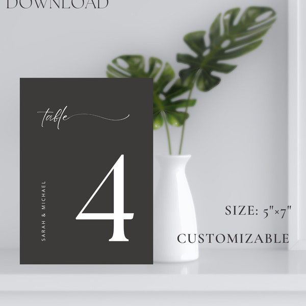 Printable Slate Black Table Numbers. Customisable Wedding & Event Decor: Elegant Digital Design. Instant Download Festive Dining Stationery.