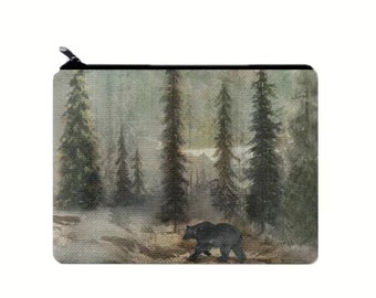 Bear in the Forest Makeup/ Travel/ Pencil bag