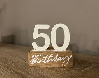 Teelichthalter Holz | Geburtstag | Zahlen oder Kuchen individualisierbar