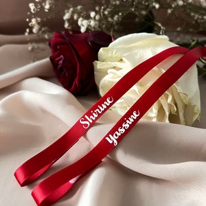 Custom red ringband with velcro Custom ring ribbon, Custom ring ribbon velcro, Söz-Nisan Kurdelesi