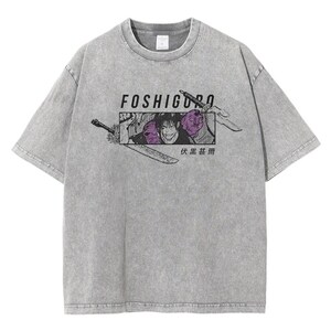 Grey Vintage Toji Anime Printed Tee | Foshiguro Inspired Gym Shirt | JJk Sorcerer Pump Cover | Summer Gifts for Gym Rats