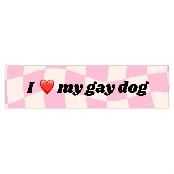 I Heart My Gay Dog Sticker, I love My Gay Dog, LGBQT+ Pet Sticker, Gay Pride Pet Parent, I love my Pet Sticker