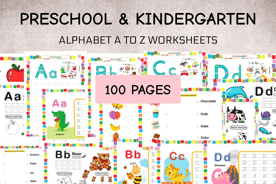 100 Printables Preschool Curriculum Learning Alphabet Activity Workbook ...