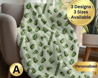 Personalized Cute Pickle Lover Blanket Birthday Or Christmas Gift, Custom Name Throw, Customizable Gift For Kids Of All Ages, Dill Pickle