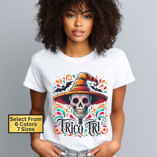 Day of The Dead Spanglish Unisex Halloween Skeleton Shirt Trick or Treat Gift, English Spanish Shirt, Latin Halloween Top, Trico Tri T-shirt