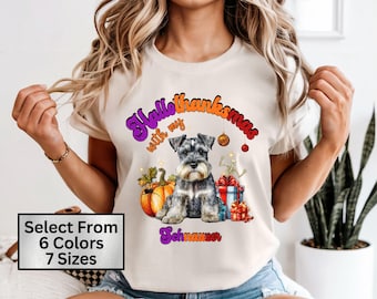 Schnauzer Holiday Season Shirt for Dog Parents, Dog Mom Holiday Tshirt, Comfort Colors Fall Season Animal Lover T-shirt, Hallothanksmas