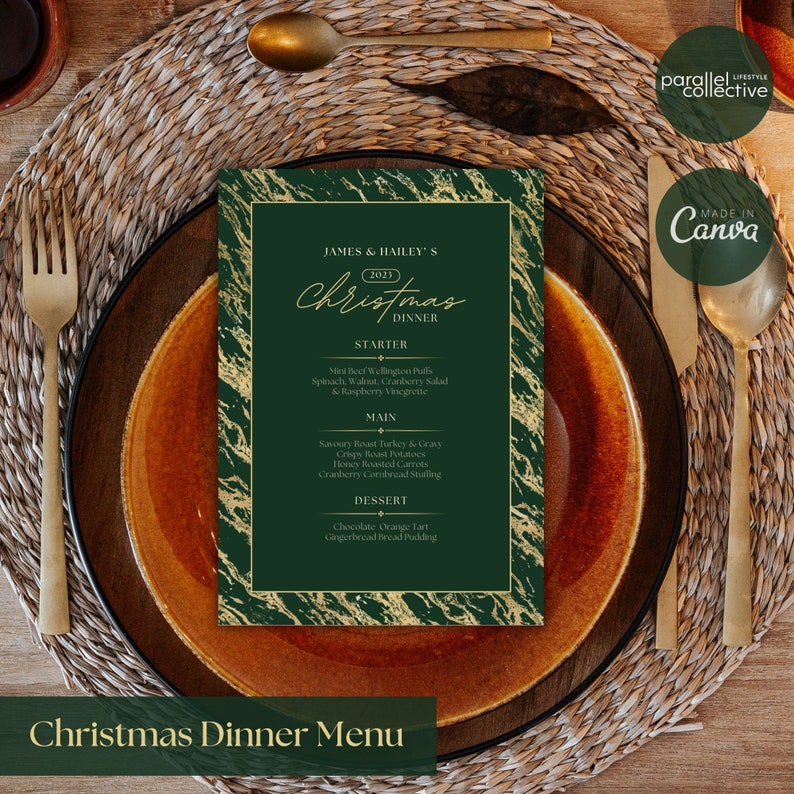 Christmas Menu Template Holiday Dinner Menu Printable - Etsy UK