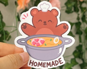 Homemade Chef Bear | Cute bear stickers stationary stickers | Jojo Clayy