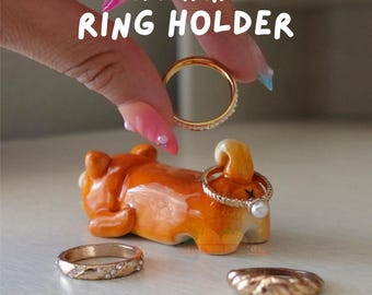 Handmade Shiba Inu Ring Holder – Kawaii Desk Decor, Dog Lover Gift