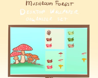 Forest Mushrooms Wallpaper desktop, Folder Icons, Desktop Organizer Wallpaper
