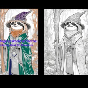 The Magical World of Sloths: A Coloring Book for Dreamers | Sloth (Animal) Adult Coloring | 67 Digital Pages | Printable, PDF Download