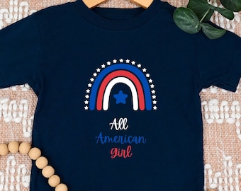 American Girl Shirt, Fourth of July Kids Shirt, 4 juli Peuter, Meisje 4 juli Shirt, 4 juli Shirt, Girl Shirt, Onafhankelijkheidsdag