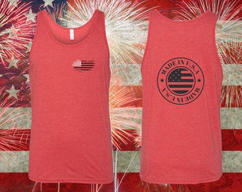 4 de julio, tanque del 4 de julio, camiseta sin mangas, camiseta sin mangas para hombres, América, patriótico, día de la independencia, cuatro de julio, camisa del cuatro de julio, tanque