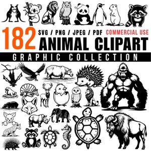 Animal Clipart Graphic Collection Svg Png Pdf files bundle cricut cut files | instant download | Commercial use