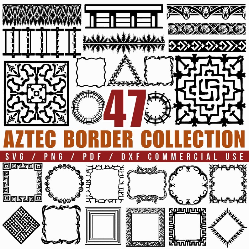 Aztec Border SVG Bundle, Commercial Use (digital Download) - Etsy