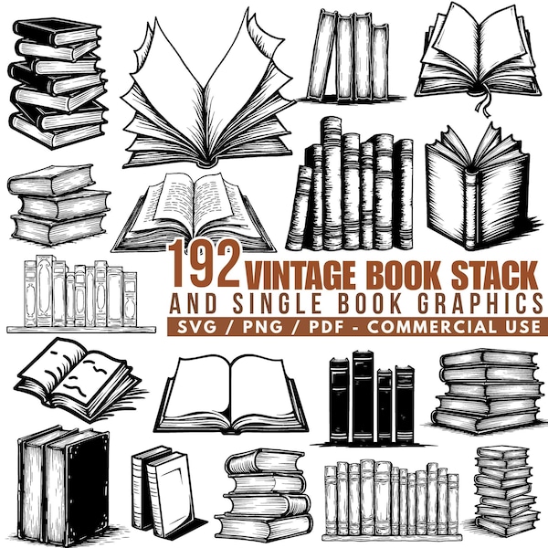 Vintage Book Stack - Etsy