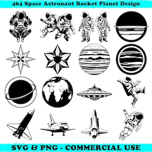 Space astronaut rocket planet design Svg Png Pdf files bundle cricut cut files instant download commercial use