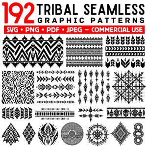 Tribal Seamless Graphic Patterns Svg Png Pdf files bundle cricut cut files | instant download | Commercial use