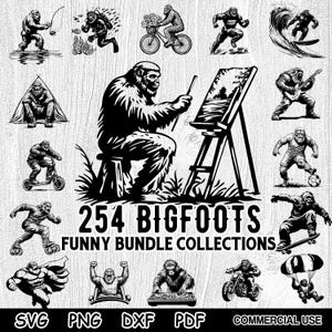 Bigfoot or Sasquatch Funny Bundle Collection Cut File Designs Svg Files ...