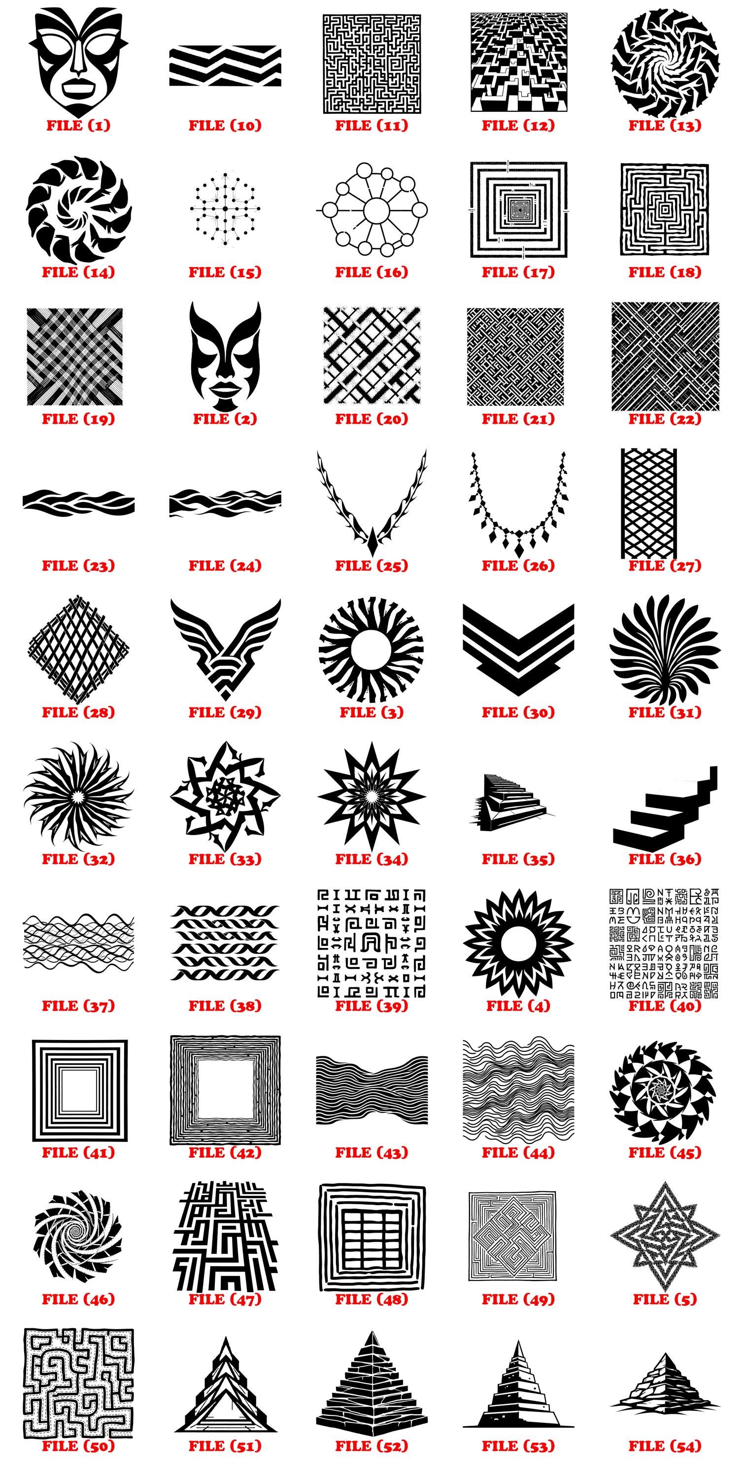 Laser Engrave Files Aztec Pattern Svg Png Pdf & Dxf Bundle Instant ...