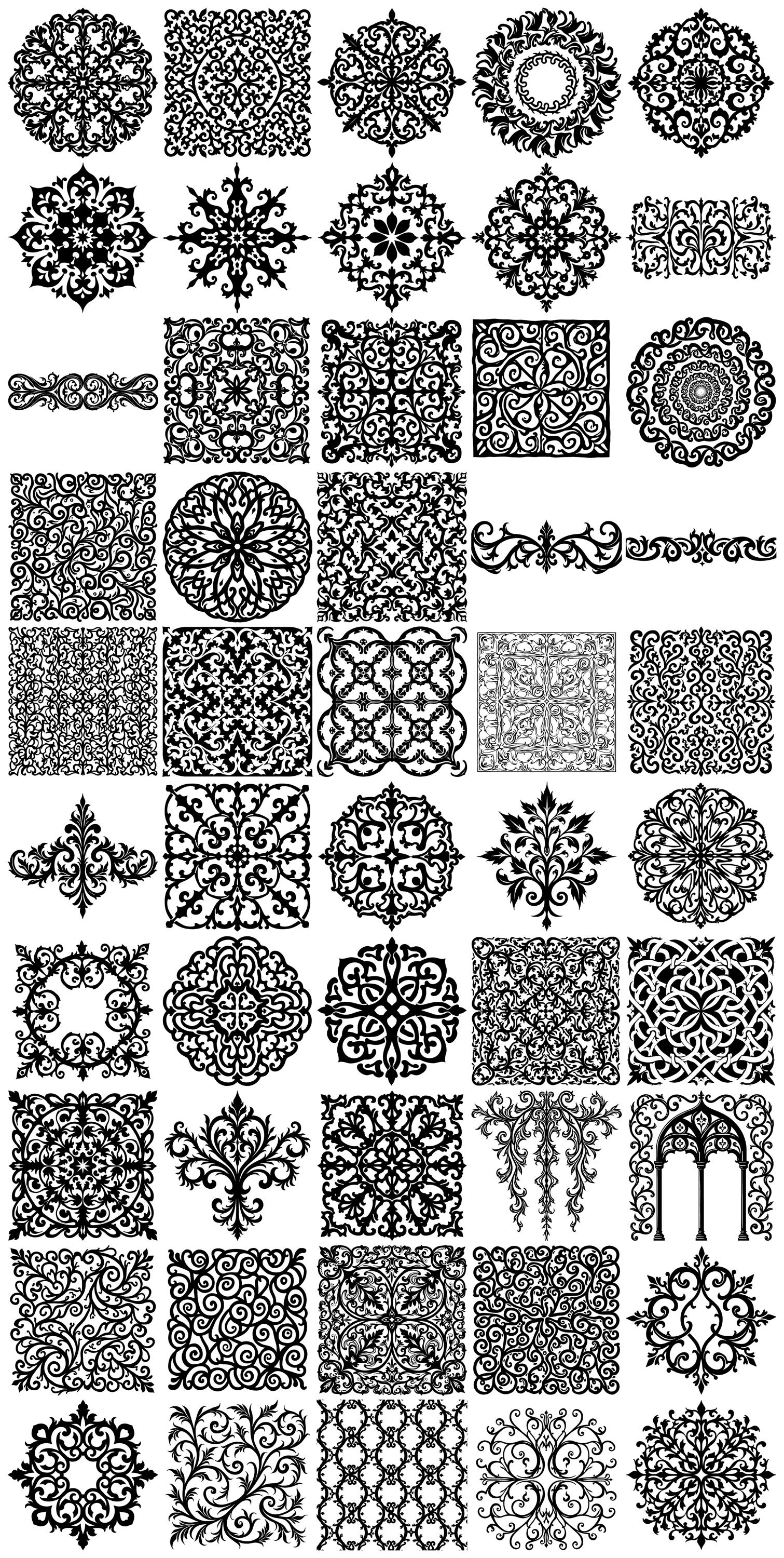 Arabesque Scrollwork Svg & Png Bundle for Cricut and Laser Engrave ...
