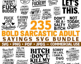 Sarcastic Adult Sayings SVG Bundle | Laser Engrave Files (svg, png, pdf)