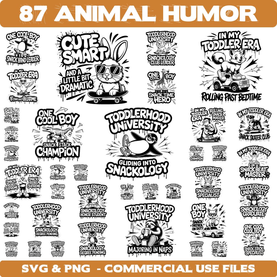 Animal Humor Svg Png Pdf Files Bundle Cricut Cut Files Instant Download ...
