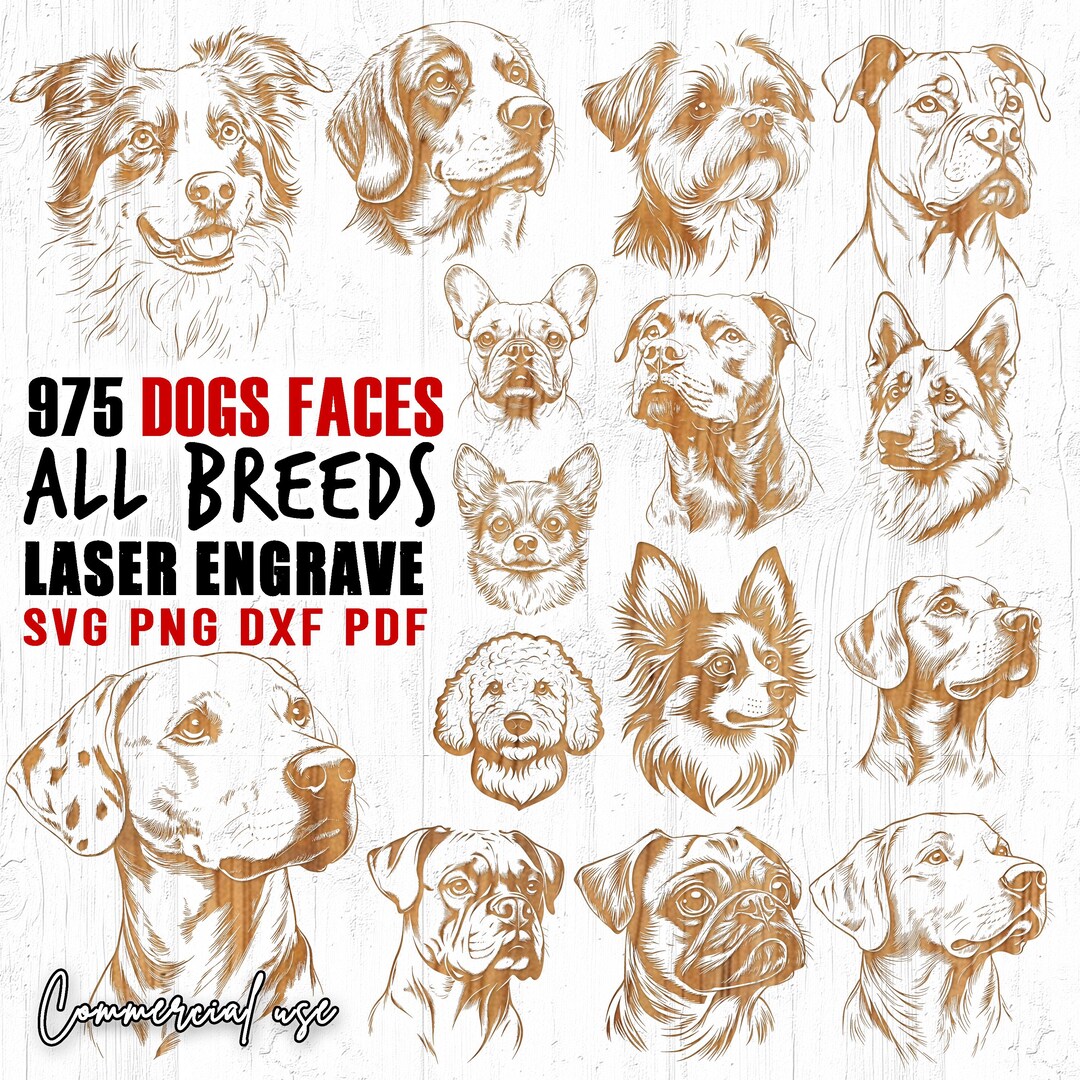 Dog Breeds Laser Engraving Files – Svg, Dxf, Pdf, Png (digital Download ...