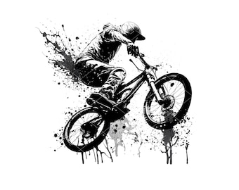 BMX Dirt Bike PNG Sublimation Design, Extreme Sports Motocross Clipart, MTB Biking Instant Downloads