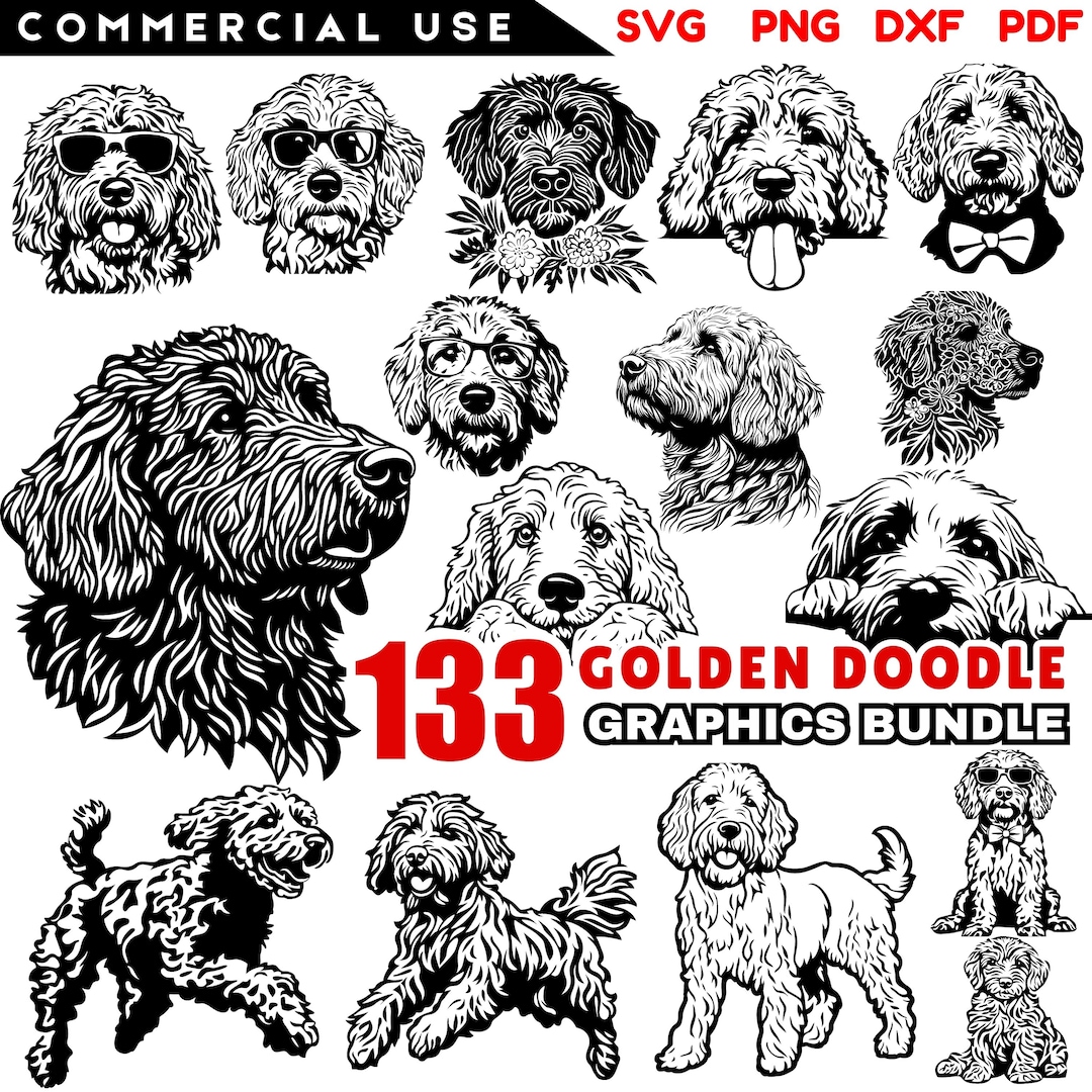 Golden Doodle Dog Bundle Graphics Cut File Designs Svg Files Bundle ...