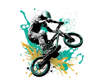BMX PNG Sublimation Designs Bundle Bike Rider Clipart Silhouette Vector Set (Instant Downloads)