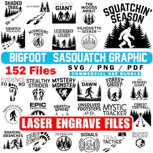 Laser Engrave Files Bigfoot & Sasquatch Graphic Slogans Collection bundle Svg Png Pdf coaster files | instant download | Commercial use