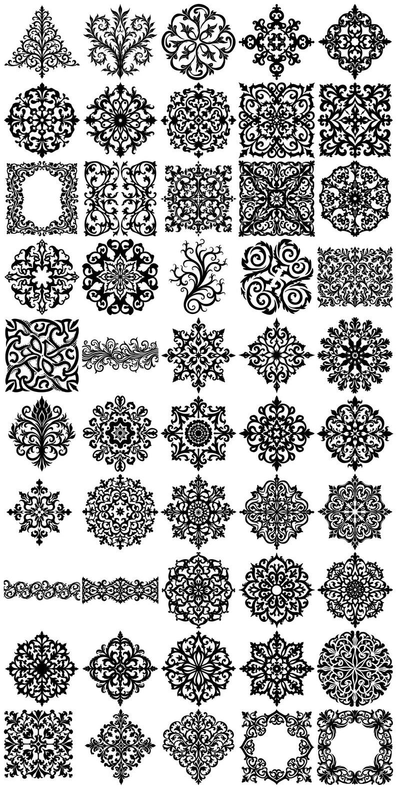 Arabesque Scrollwork Svg & Png Bundle for Cricut and Laser Engrave ...