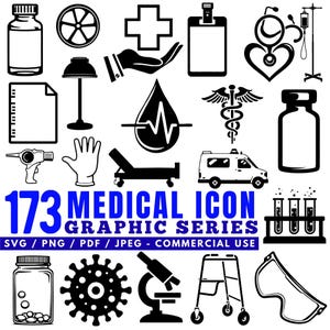 Medical Icon Graphic Series Svg Png Pdf files bundle cricut cut files | instant download | Commercial use