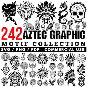 Aztec Graphic Motif Collection Svg Png Pdf files bundle cricut cut files | instant download | Commercial use