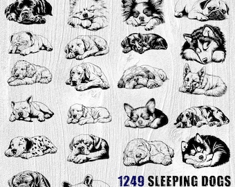 Sleeping Dogs SVG Bundle: 1260 Breeds Cut File (Digital Download)