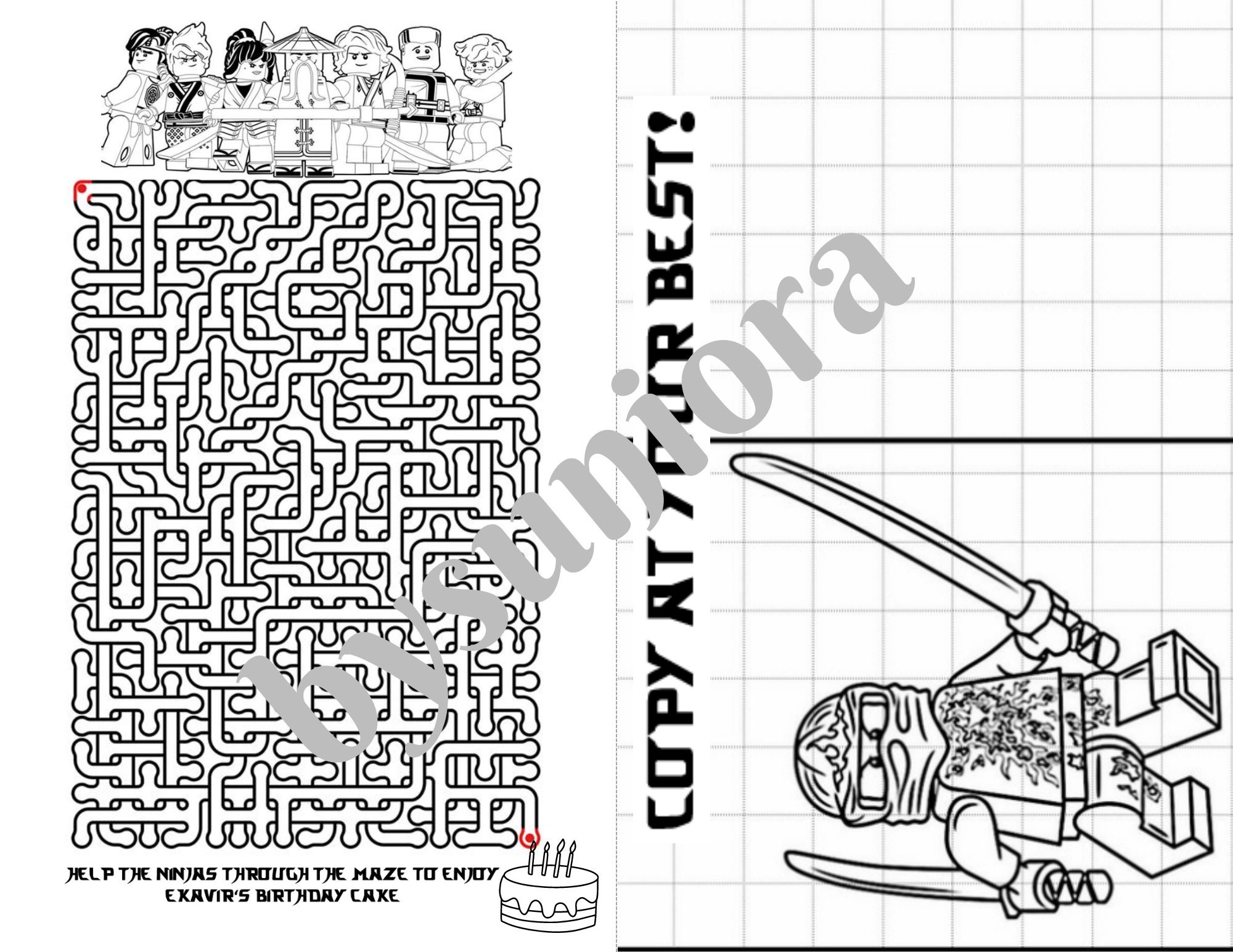 Personalized Ninjago Birthday Activity Book for Kids. Themed Customized ...