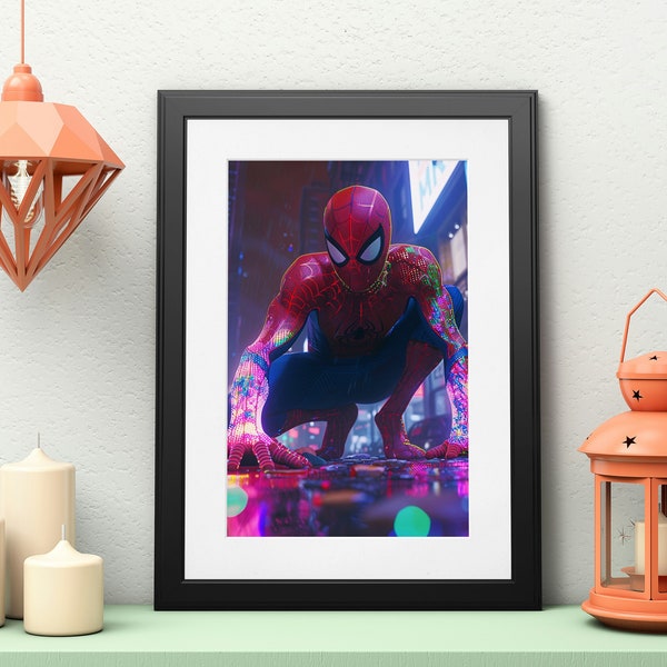 Printable Multiversal Spider Digital Art | Spiderman Wall Art | Spiderman Comics Wall Poster | Printable Poster | Bedroom Art | Dorm Art