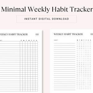 Printable Weekly Habit Tracker for Personal Development and Self-Improvement